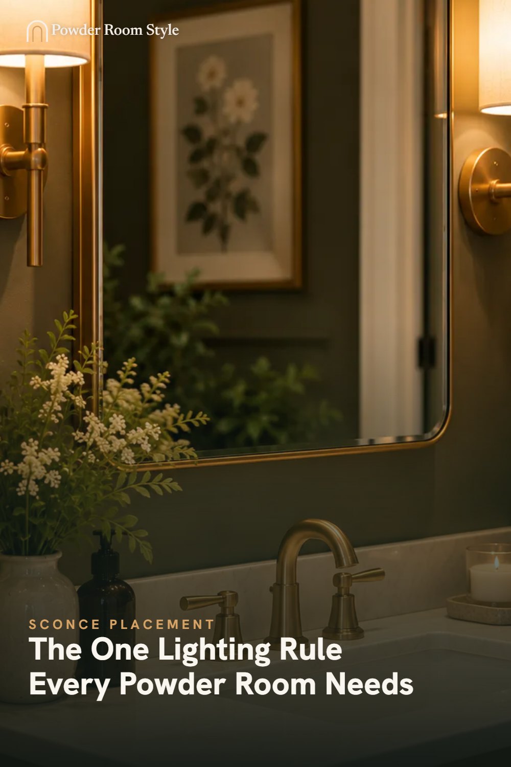 Pin graphic for The One Lighting Rule Every Powder Room Needs