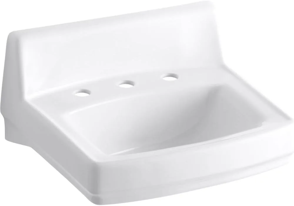 Kohler Greenwich wall-mount bathroom sink in white, 20x18 inches